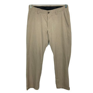 Under Armour Pants Mens Sz 32x30 Beige Straight Leg Slacks Active Casual Stretch